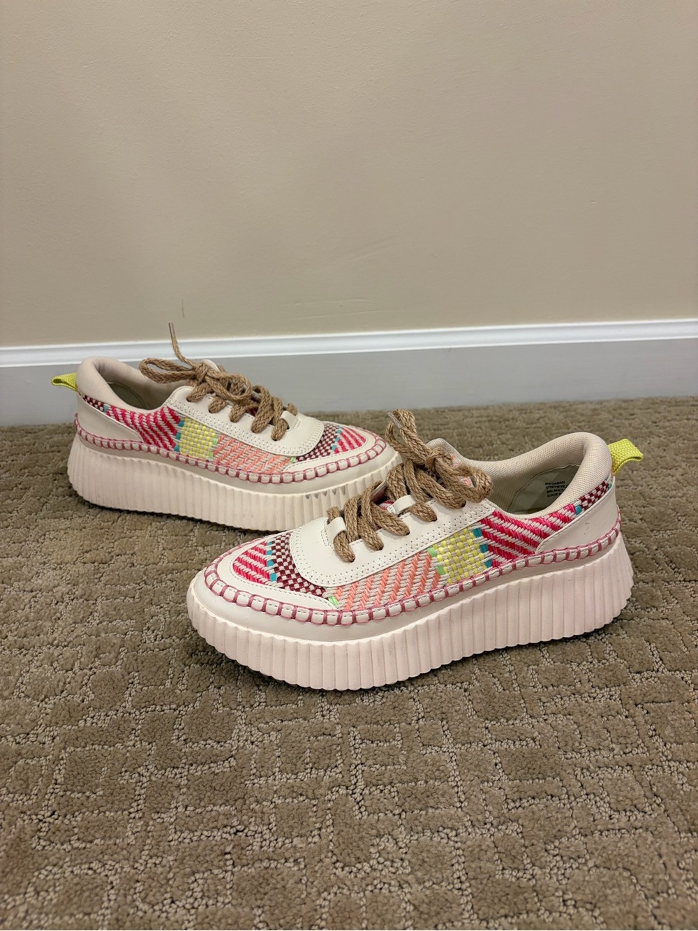 Dolce Vita Woven Multicolor Platform Sneakers Size 8